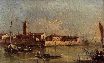  Guard Oil Painting - View Of The Island Of San Michele Near Murano Venice Venetian School Francesco Guardi